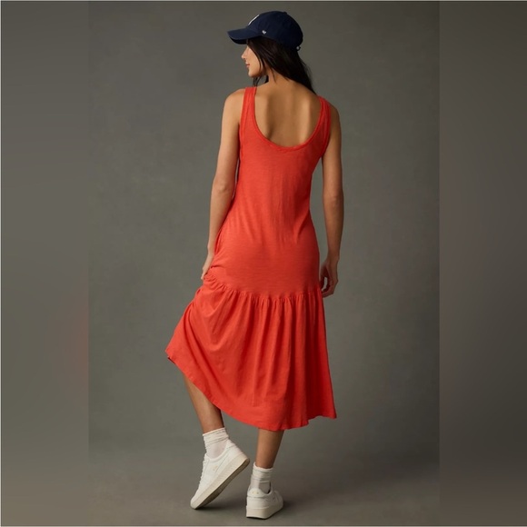 NWT Anthropologie Daily Practice Red Sleeveless Midi Dress - Picture 2 of 8